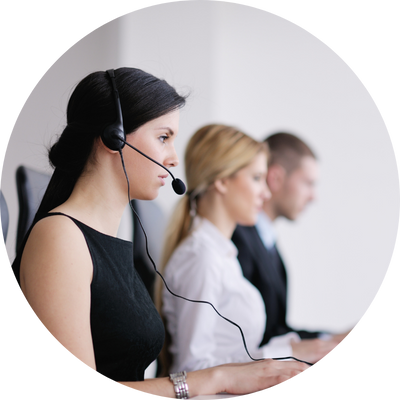 Contact center agents working Contact center agents working
